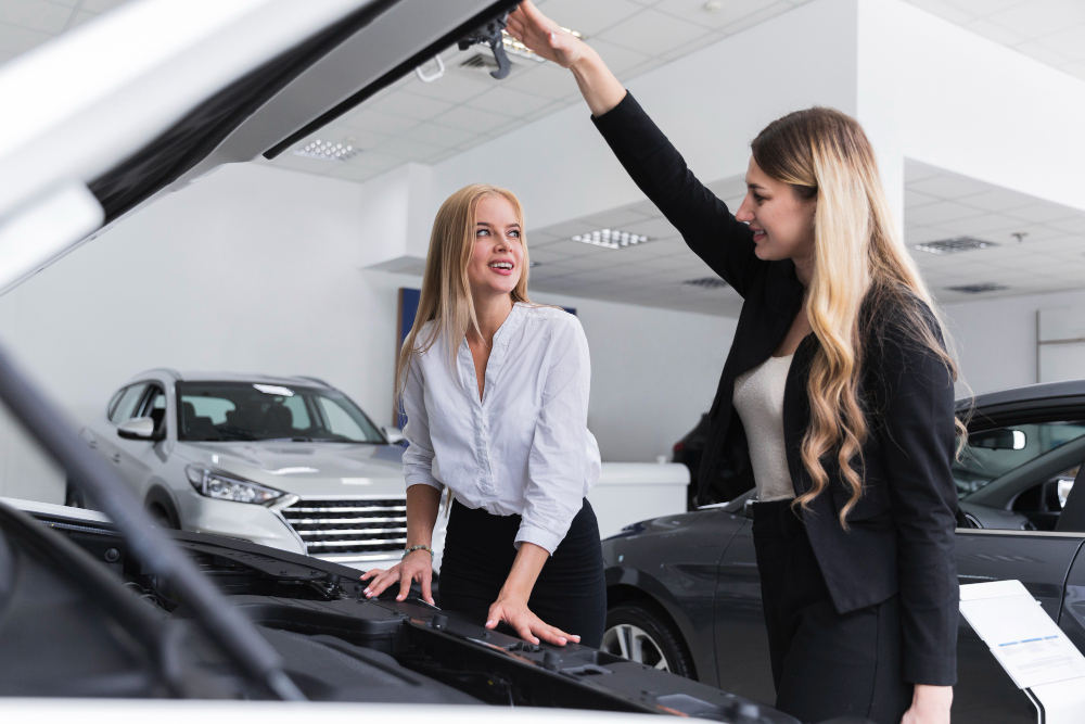 Woman Renting a Car